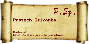 Pratsch Szironka névjegykártya